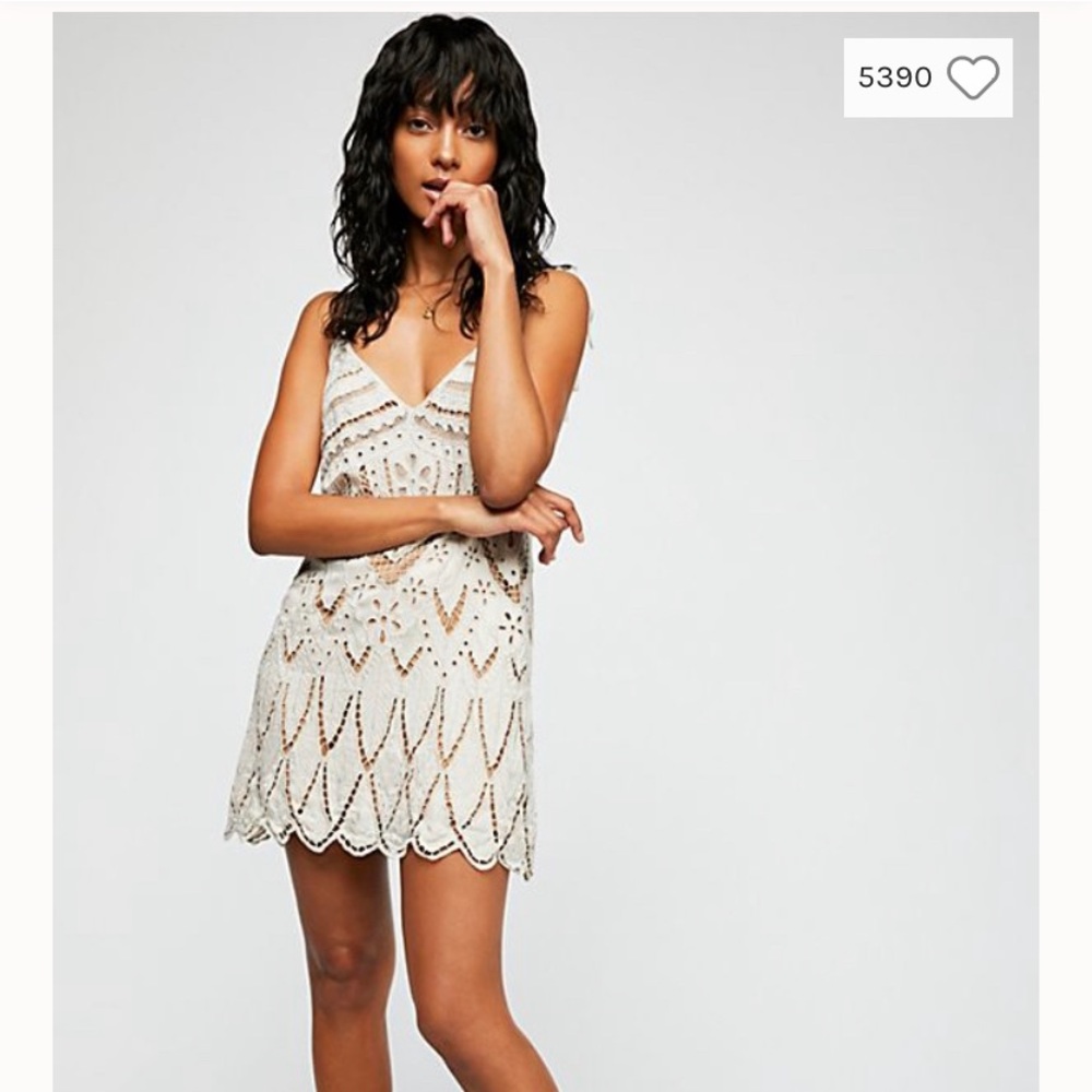 Free people Shapeless dress  cutwork detailing.